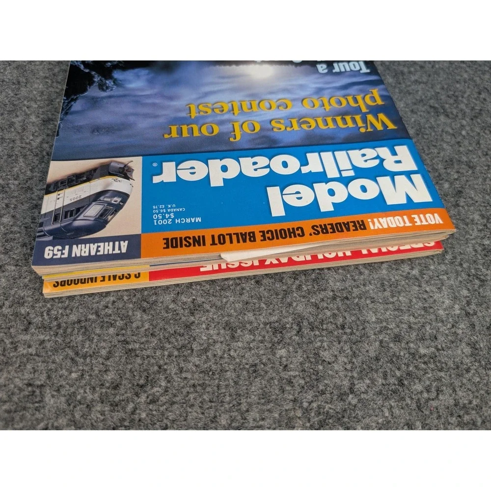 Vintage Model Railroader Magazines Jan-Feb-Mar 2001 Lot Of 3 Blue‎ Cover Issues